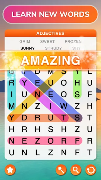 Word Search - Word Puzzle Game  [МОД Все открыто] Screenshot 3