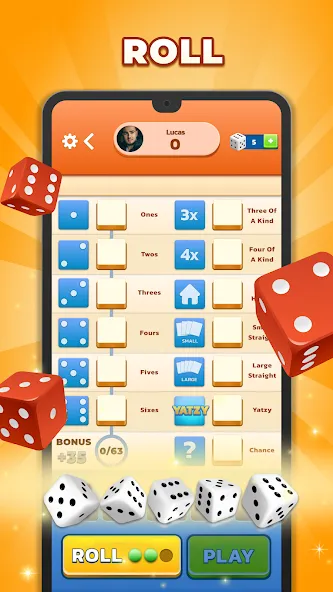 Yatzy - Fun Classic Dice Game (Ятзи)  [МОД Много денег] Screenshot 3