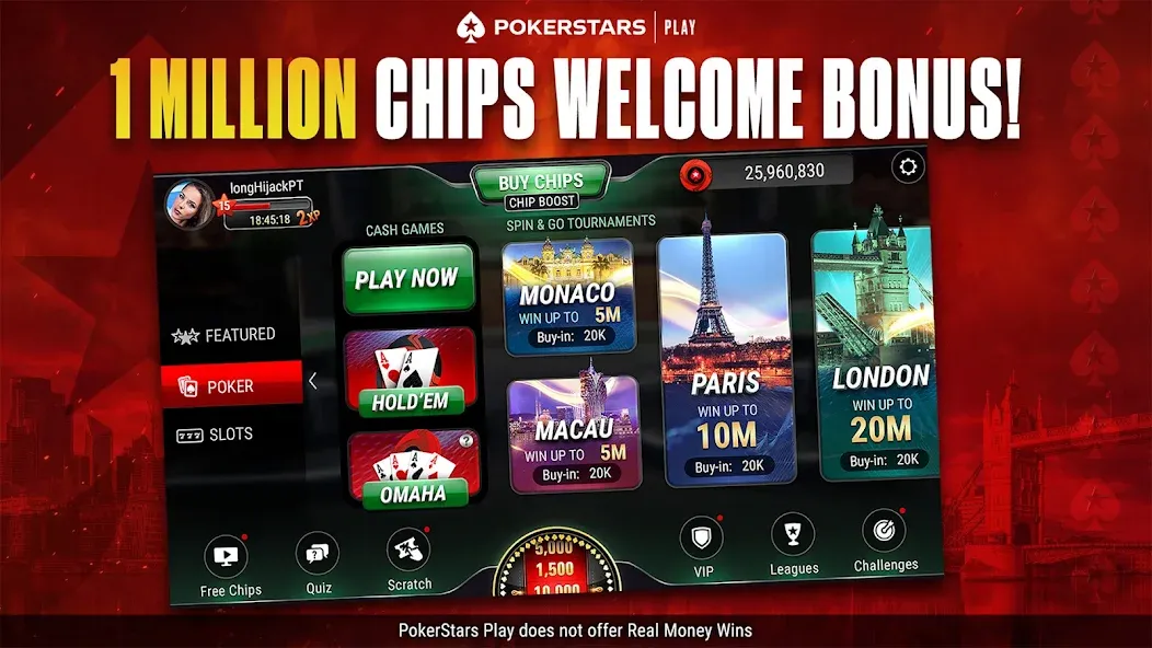 PokerStars Play: Texas Hold'em (ПокерСтарс Плей)  [МОД Mega Pack] Screenshot 4