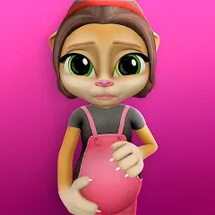 Взломанная Pregnant Talking Cat Emma  [МОД Много монет] - стабильная версия apk на Андроид