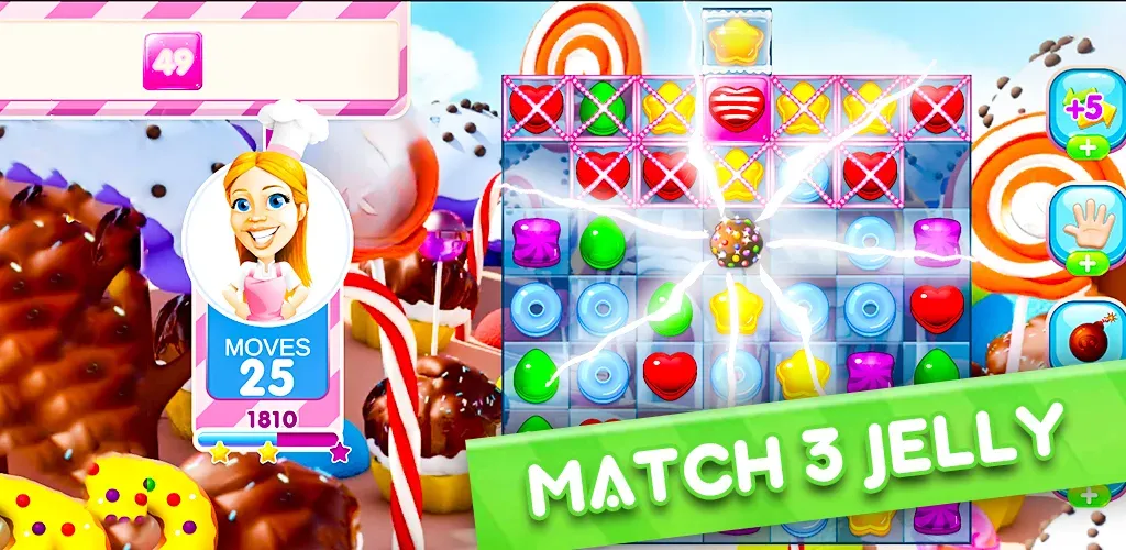 Jelly Kingdom Crush - Match 3  [МОД Бесконечные деньги] Screenshot 1