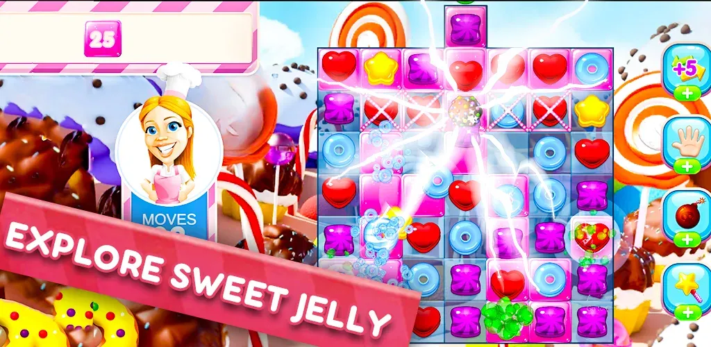 Jelly Kingdom Crush - Match 3  [МОД Бесконечные деньги] Screenshot 3