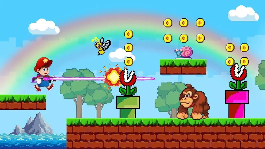 Super Mano : Adventure Jump (упер кэт ган)  [МОД Unlocked] Screenshot 2