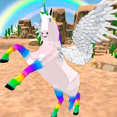 Скачать взломанную Flying Unicorn Pegasus Games  [МОД Много монет] - последняя версия apk на Андроид