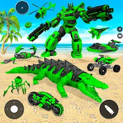 Взломанная Crocodile Animal Robot Games  [МОД Mega Pack] - стабильная версия apk на Андроид