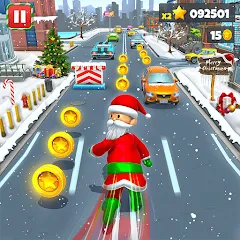 Скачать взломанную Xmas Santa Surfer Running Game (Ксмас Санта Серфер Раннинг Гейм)  [МОД Меню] - стабильная версия apk на Андроид