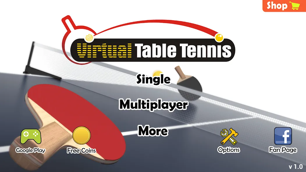 Virtual Table Tennis (Виртуальный настольный теннис)  [МОД Unlocked] Screenshot 3