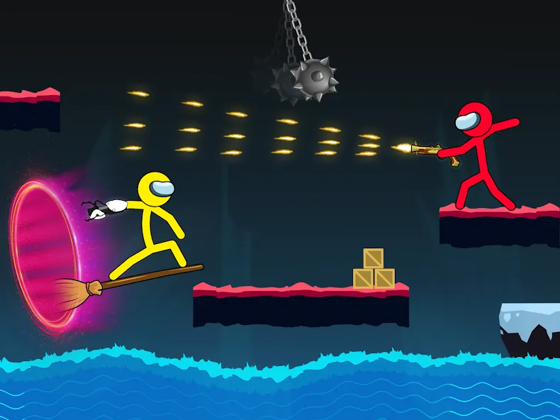 Stick-man Fighting Games  [МОД Бесконечные монеты] Screenshot 2