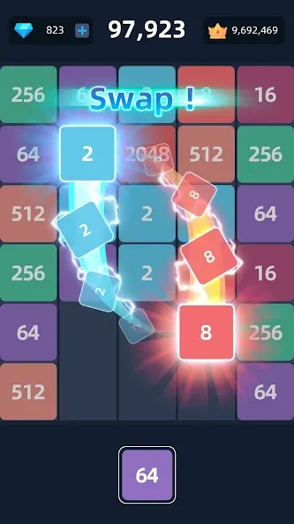 2048™ Merge Block Puzzle (Слияние блочных головоломок)  [МОД Бесконечные деньги] Screenshot 2