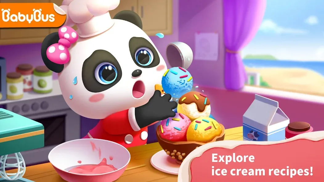 Baby Panda’s Ice Cream Shop  [МОД Бесконечные монеты] Screenshot 1