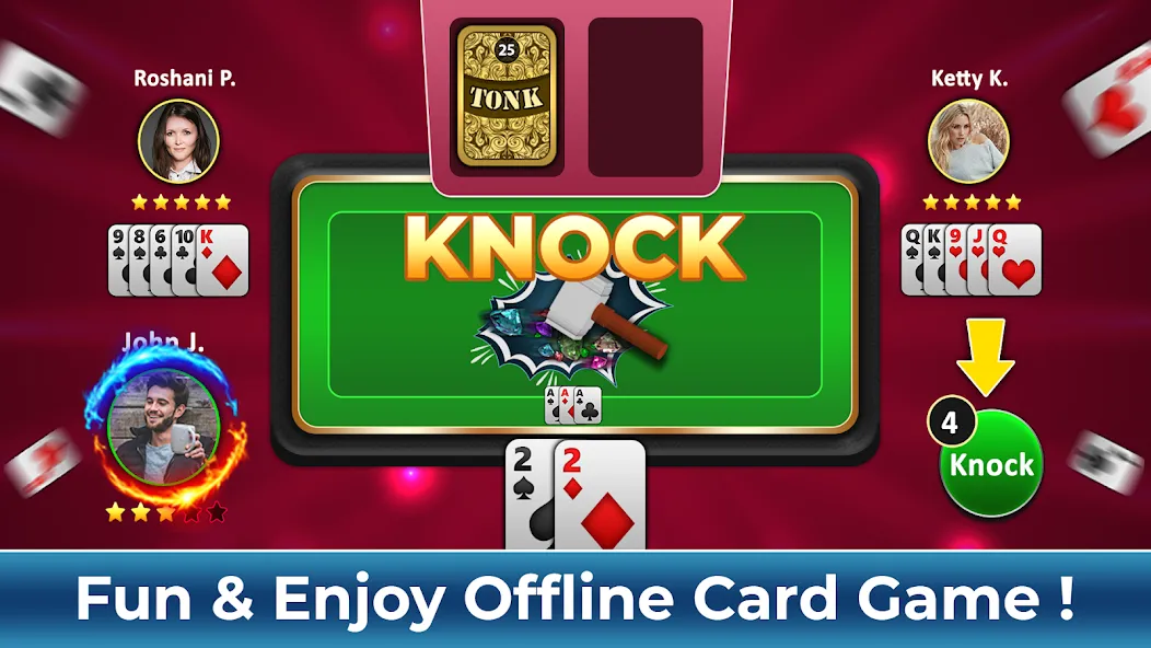 Tonk Rummy Card Game (Тонк Рамми карточная игра)  [МОД Menu] Screenshot 5