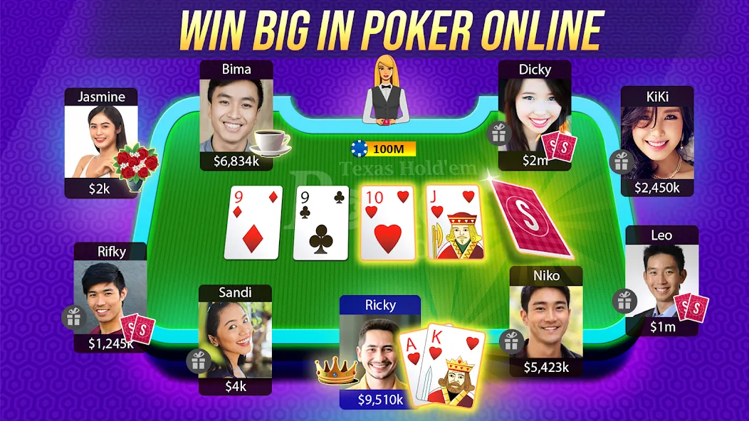 Texas Holdem Poker Online (Техасский Холдем Покер Онлайн)  [МОД Бесконечные деньги] Screenshot 1