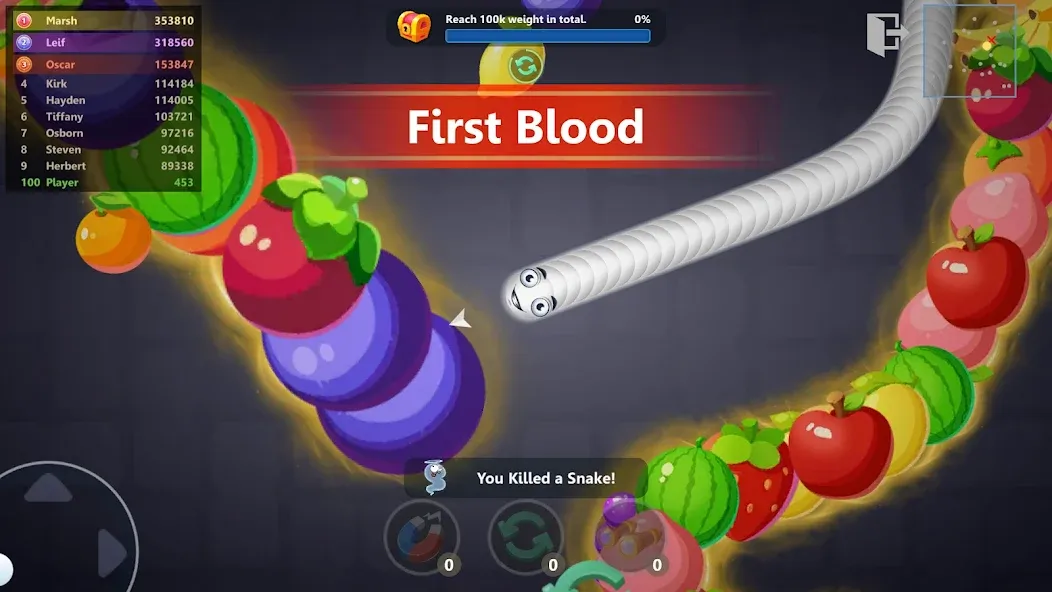 Snake War™ Hungry Worm.io Game (Снейк Вар)  [МОД Бесконечные монеты] Screenshot 2