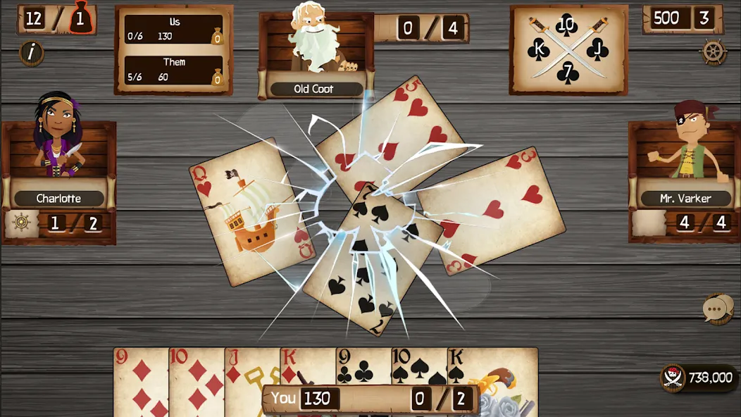 Spades Cutthroat Pirates (Спейдс Каттхроат Пирейтс)  [МОД Много монет] Screenshot 1