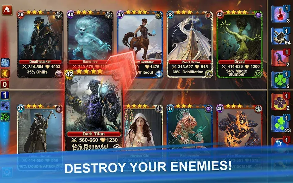 Blood of Titans: Card Battle  [МОД Unlimited Money] Screenshot 1