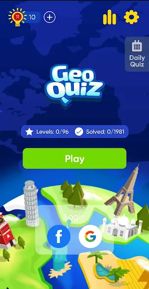 Geo Quiz: World Geo Trivia (Джио Квиз)  [МОД Все открыто] Screenshot 1