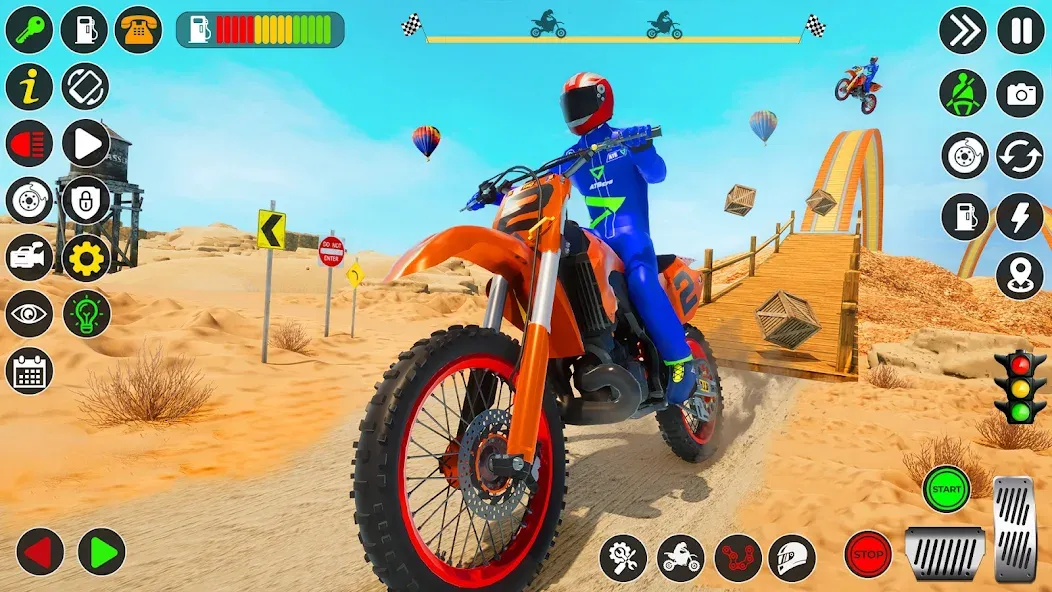 Bike Stunt Games Stunt Bike 3D (Байк стант рэмп игра Байк Джамп)  [МОД Много денег] Screenshot 2