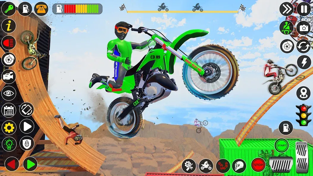 Bike Stunt Games Stunt Bike 3D (Байк стант рэмп игра Байк Джамп)  [МОД Много денег] Screenshot 3