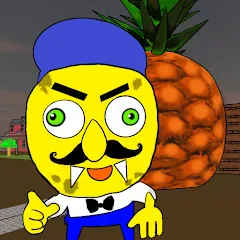 Взломанная Neighbor Sponge. Scary Secret  [МОД Много денег] - стабильная версия apk на Андроид