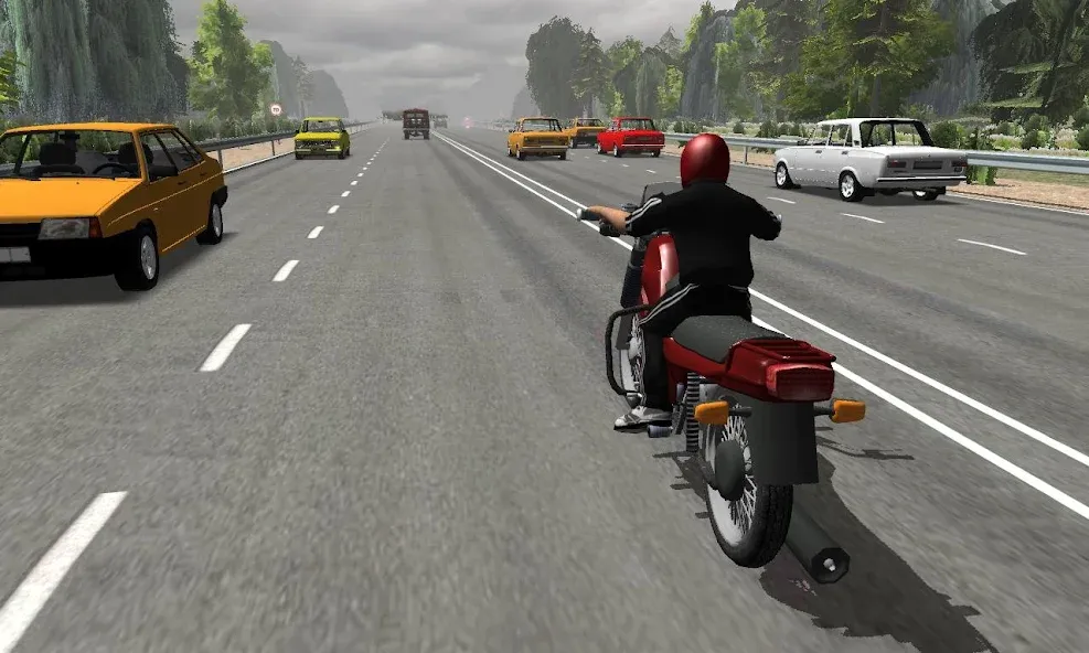 Russian Moto Traffic Rider 3D  [МОД Бесконечные деньги] Screenshot 1