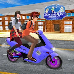 Взломанная High School Boy Virtual Life  [МОД Mega Pack] - полная версия apk на Андроид