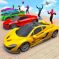 Скачать взломанную Mega Ramp Car Games Car Stunts  [МОД Много денег] - последняя версия apk на Андроид