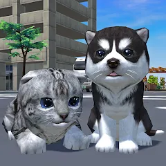 Скачать взломанную Cute Pocket Cat And Puppy 3D (Кьют Покет Кэт Энд Паппи 3Д)  [МОД Меню] - последняя версия apk на Андроид