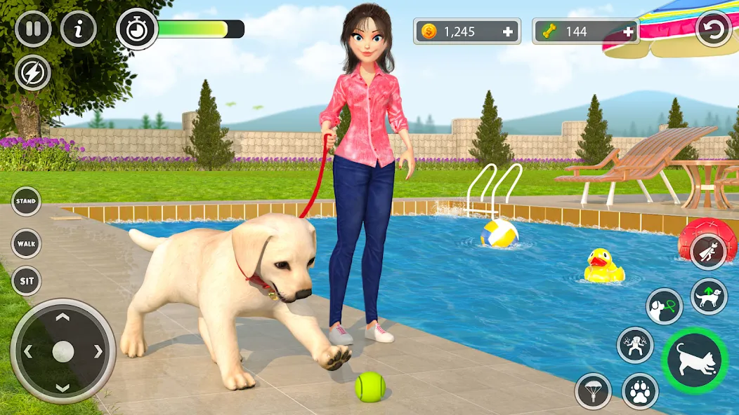 Dog Simulator Pet Dog Games 3D  [МОД Много денег] Screenshot 2