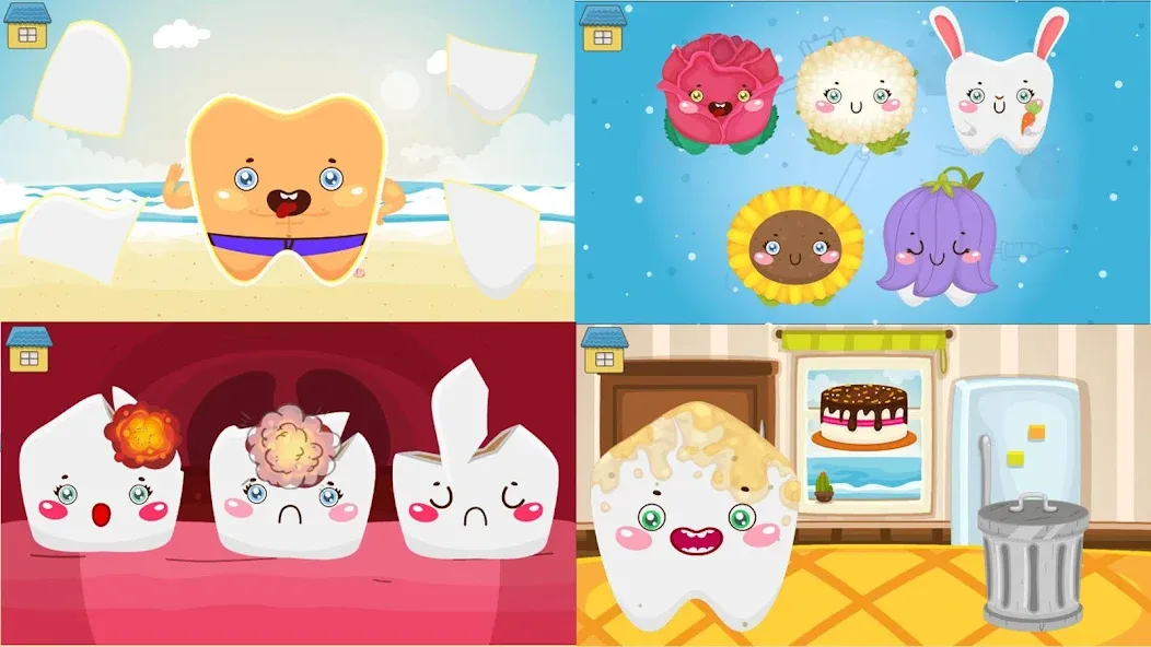 Funny Teeth kids dentist care!  [МОД Бесконечные деньги] Screenshot 1