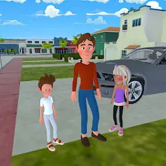 Взломанная Super Dad Virtual : Happy Game  [МОД Unlocked] - полная версия apk на Андроид