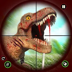 Скачать взломанную Dino Hunting Sniper Shooter 3D  [МОД Все открыто] - последняя версия apk на Андроид