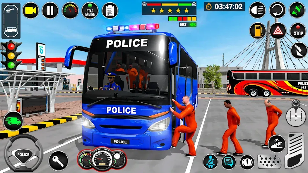 City Bus Simulator Bus Game 3D (Полицейский автобус симулятор)  [МОД Бесконечные монеты] Screenshot 3