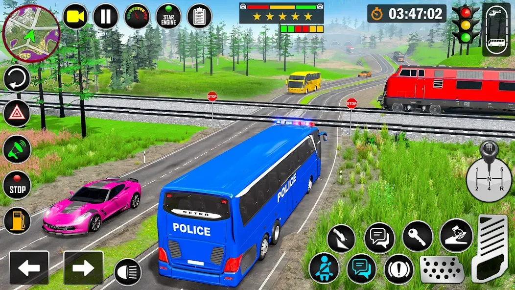 City Bus Simulator Bus Game 3D (Полицейский автобус симулятор)  [МОД Бесконечные монеты] Screenshot 4