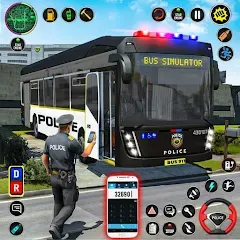 Скачать взломанную City Bus Simulator Bus Game 3D (Полицейский автобус симулятор)  [МОД Бесконечные монеты] - последняя версия apk на Андроид