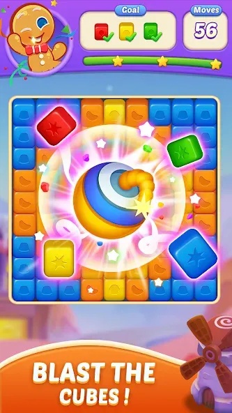 Candy Blast Fever:Cubes Crush (Кенди Бласт Фивер)  [МОД Бесконечные монеты] Screenshot 3