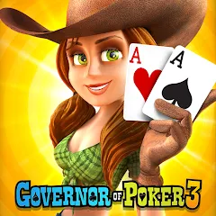 Взломанная Governor of Poker 3 - Texas  [МОД Unlocked] - стабильная версия apk на Андроид