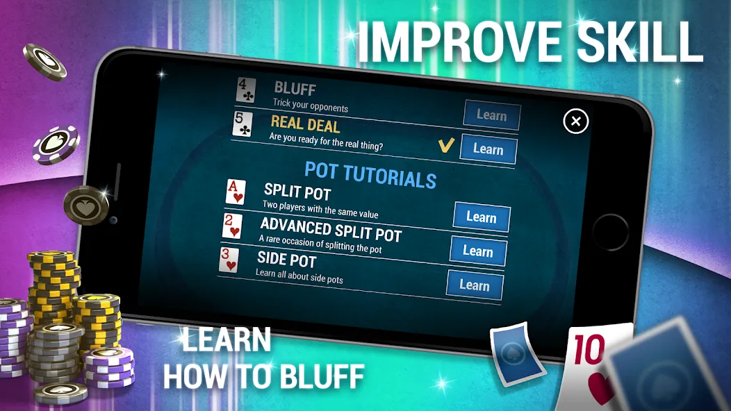 Learn How To Play Texas Poker  [МОД Много денег] Screenshot 4