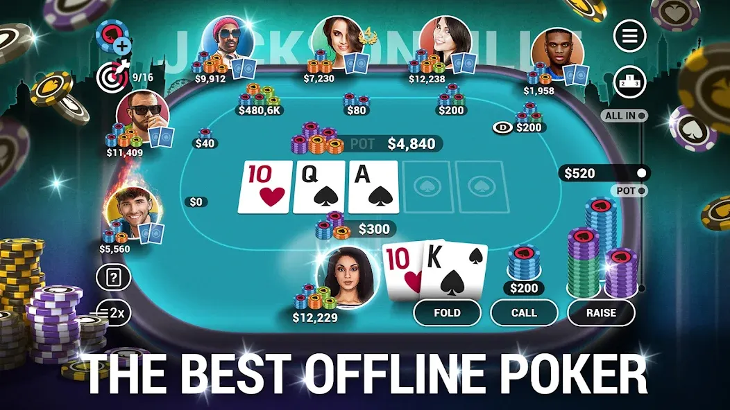 Poker World, Offline TX Holdem (Покер Ворлд)  [МОД Бесконечные деньги] Screenshot 1