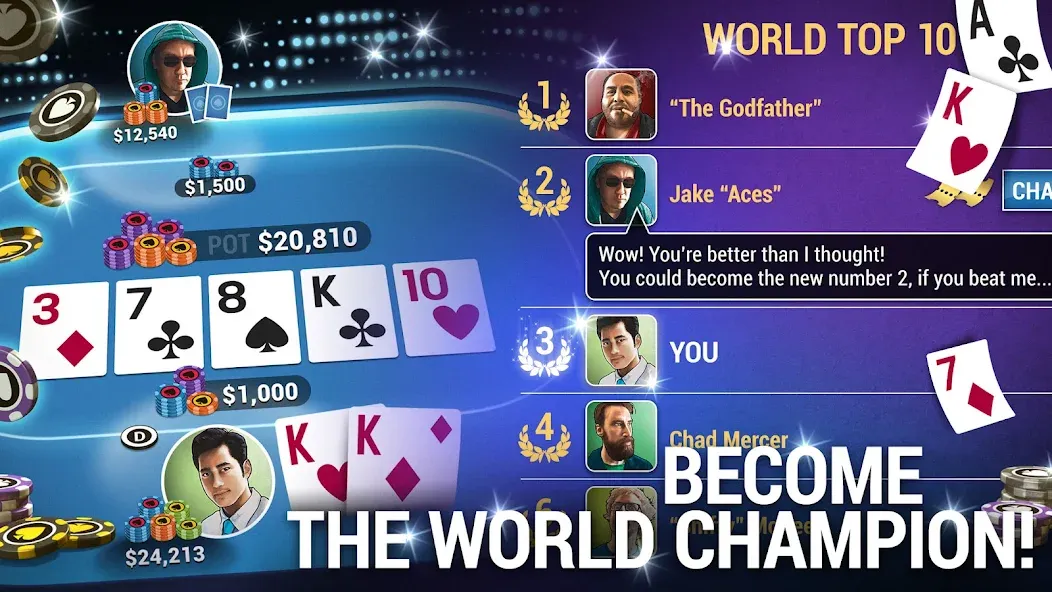 Poker World, Offline TX Holdem (Покер Ворлд)  [МОД Бесконечные деньги] Screenshot 3