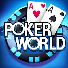 Взломанная Poker World, Offline TX Holdem (Покер Ворлд)  [МОД Бесконечные деньги] - последняя версия apk на Андроид