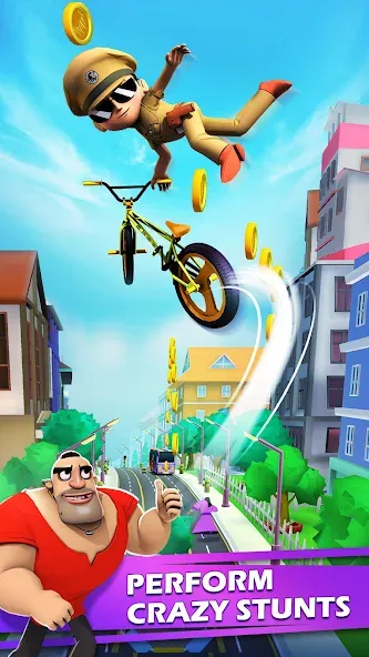 Little Singham Cycle Race (Литл Сингам Велосипедная Гонка)  [МОД Бесконечные монеты] Screenshot 4