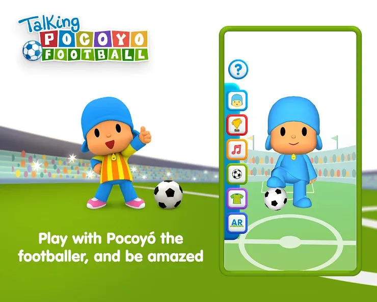 Talking Pocoyo Football  [МОД Меню] Screenshot 2