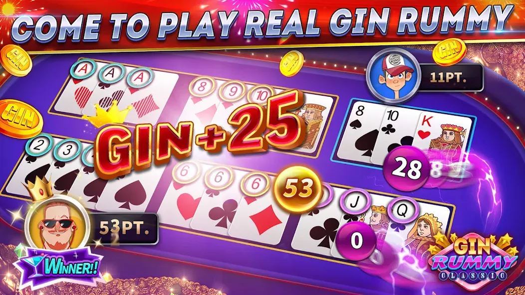 Gin Rummy Online & Offline  [МОД Много монет] Screenshot 5