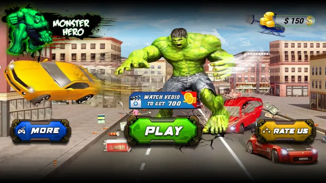 Monster Superhero: Green Fight  [МОД Все открыто] Screenshot 1