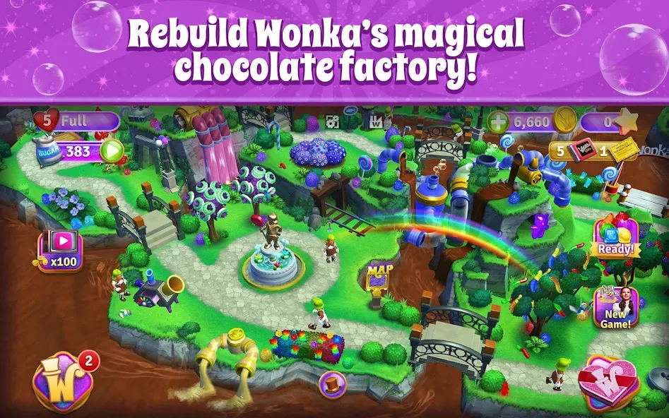 Wonka's World of Candy Match 3  [МОД Unlocked] Screenshot 1