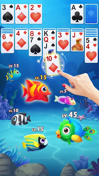 Solitaire Fish  [МОД Много монет] Screenshot 2