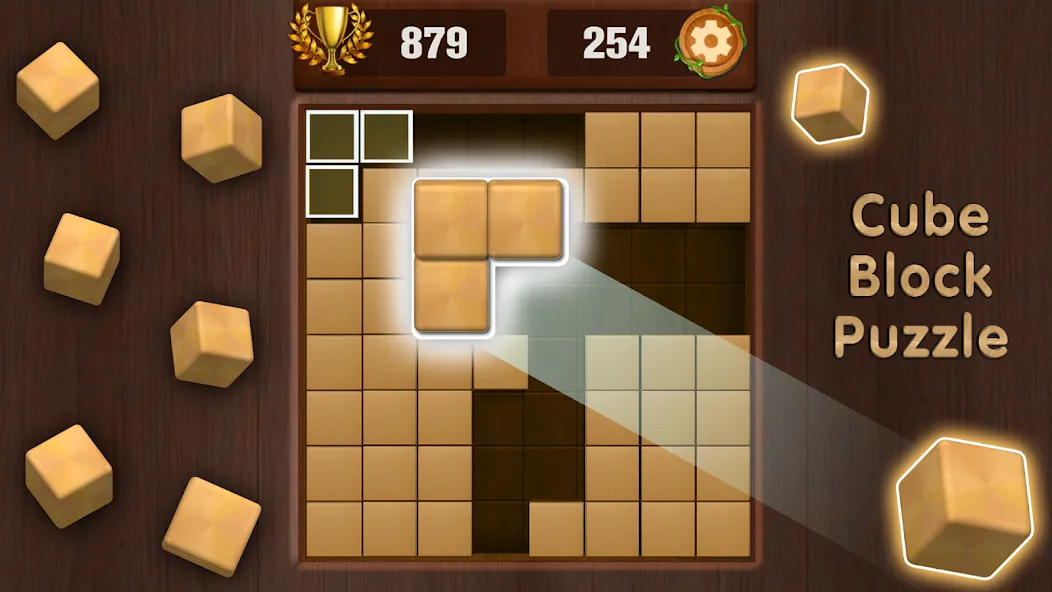 Wooden Cube Block Puzzle (Деревянный кубик головоломка)  [МОД Mega Pack] Screenshot 1