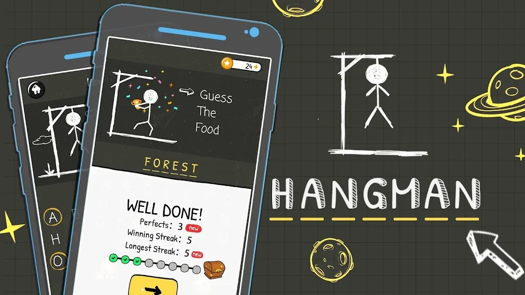 Hangman Words:Two Player Games  [МОД Меню] Screenshot 1