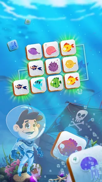 Mahjong Connect Fish World (Мацзян Коннект Рыбный Мир)  [МОД Unlimited Money] Screenshot 4