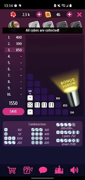 Farkle Pro - 10000 dice game  [МОД Меню] Screenshot 3